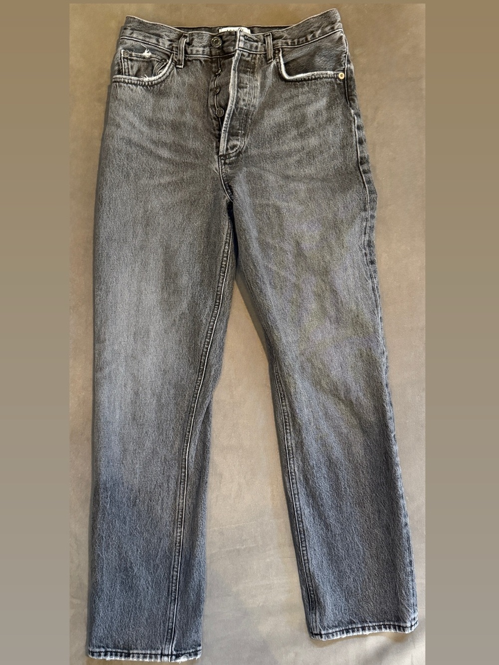 AGOLDE Charcoal Gray High-Rise Tapered Leg Jeans